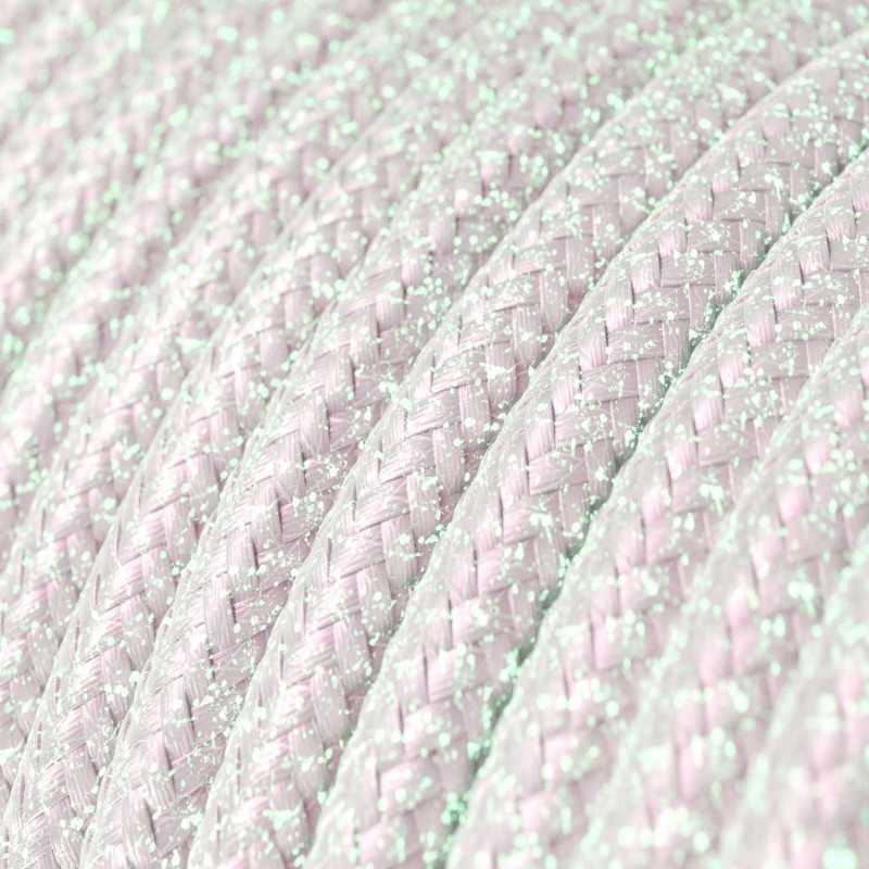 Câble décoratif textile à mètres homologué couleur blanche glitter