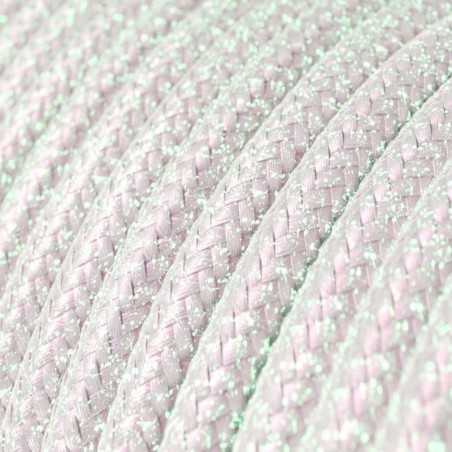 Câble décoratif textile à mètres homologué couleur blanche glitter