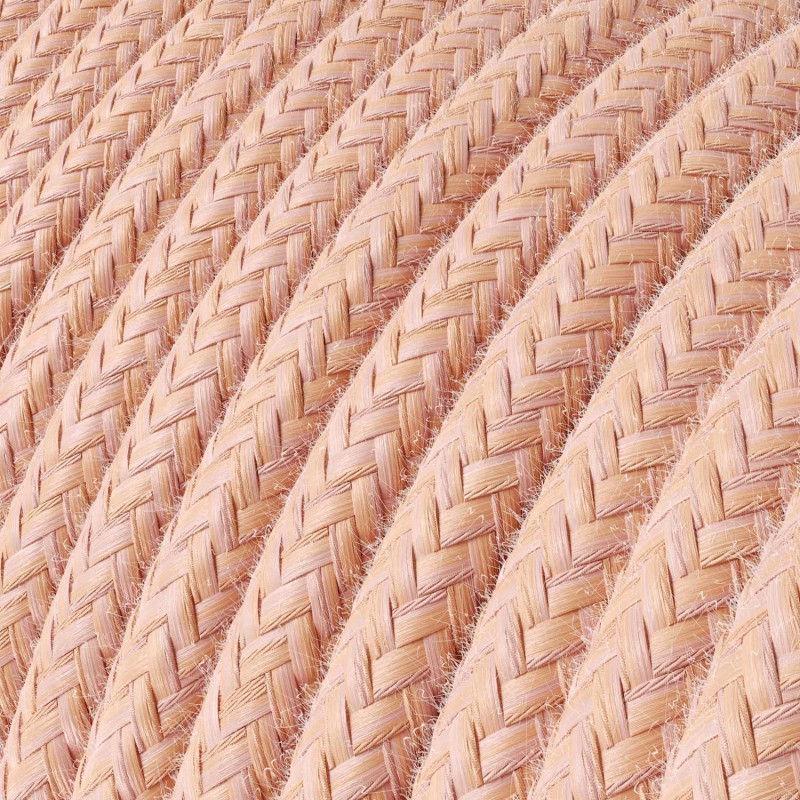 Câble décoratif textile à mètres homologué couleur saumon