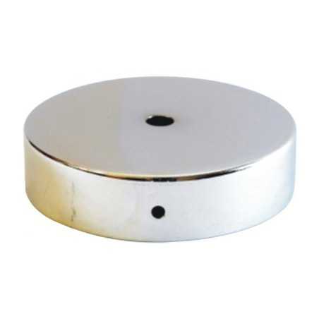Support en métal chromé brillant de 90 mm de diamètre avec une sortie