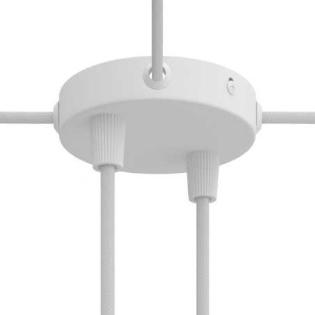 Support métal blanc diamètre 83mm 2 sorties + 4 sorties