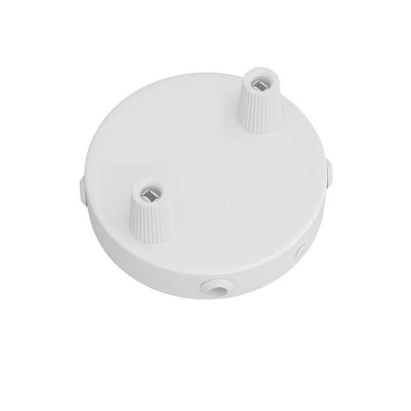 Support métal blanc diamètre 83mm 2 sorties + 4 sorties