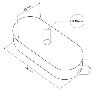 Support en bois de forme ovale 120mm pour lampes