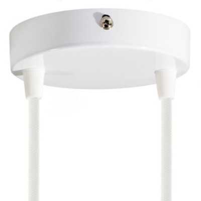 Support en métal blanc diamètre 120mm et deux sorties