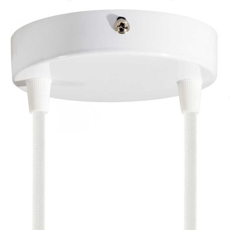 Support en métal blanc diamètre 120mm et deux sorties