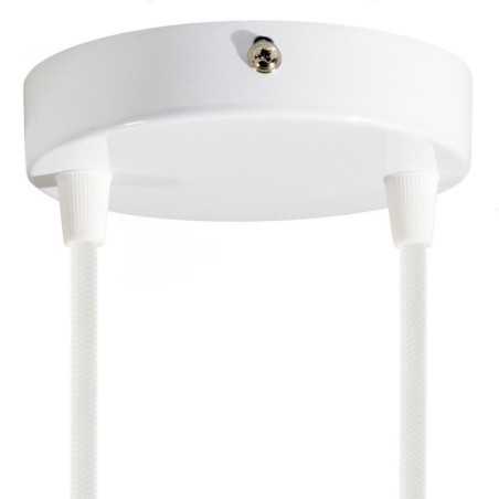 Support en métal blanc diamètre 120mm et deux sorties