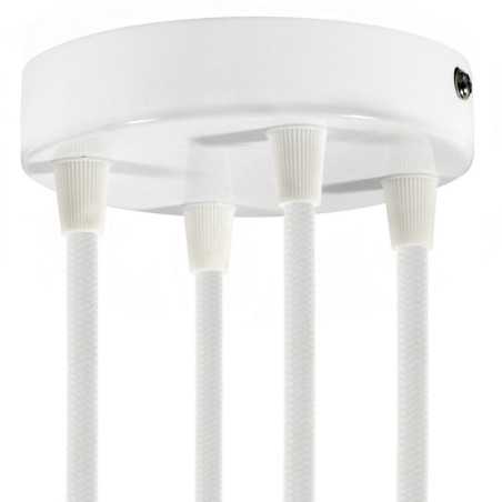 Support en métal blanc diamètre 120mm et quatre sorties