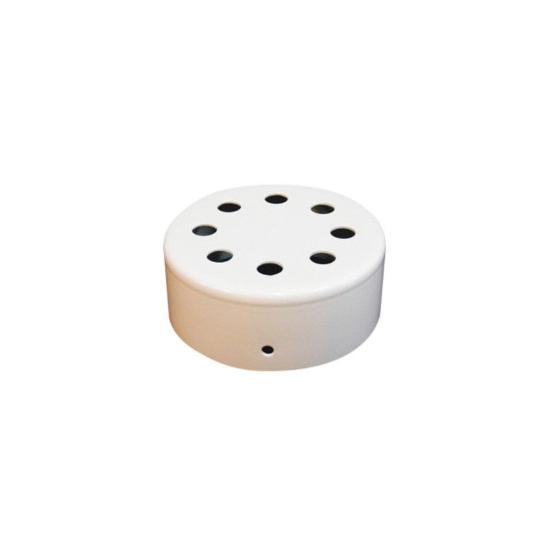 Support métallique de couleur blanche, 100 mm de diamètre et huit sorties.