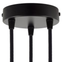 Support en métal noir diamètre 120mm et trois sorties