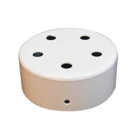 Support métallique de couleur blanche, diamètre de 100mm et cinq sorties.