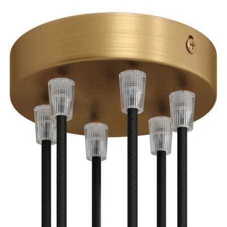 Support métal couleur laiton diamètre 120mm six sorties