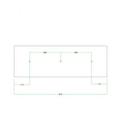 Support métal laiton 675mmx 225mm avec 3 trous