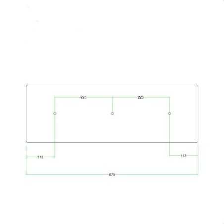 Support métal laiton 675mmx 225mm avec 3 trous