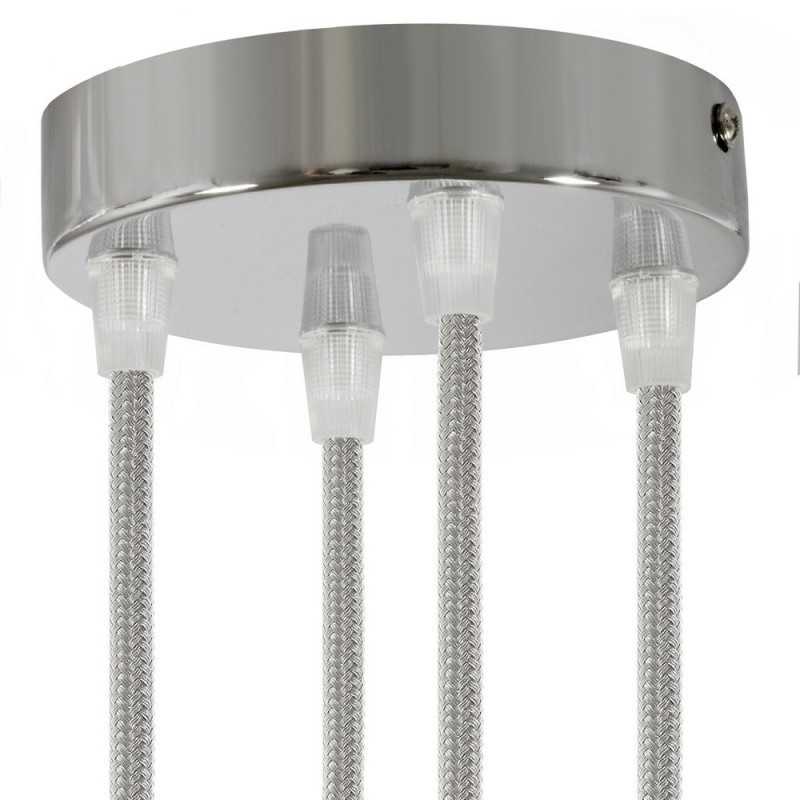 Support couleur chromée diamètre 120mm quatre sorties