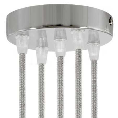 Support couleur chromée diamètre 120mm cinq sorties