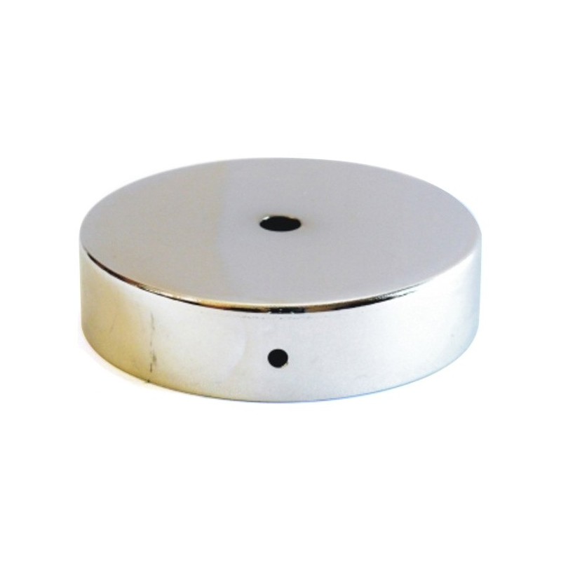 Support métallique chromé brillant de 100 mm de diamètre et une sortie