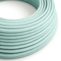 Câble décoratif textile homologué en vert pastel au mètre