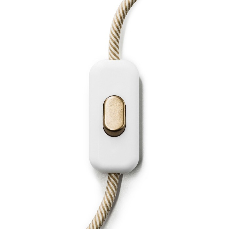 Interrupteur unipolaire switch couleur blanc et or