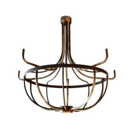 Structure en fer brut pour réaliser une lampe à 5 lumières