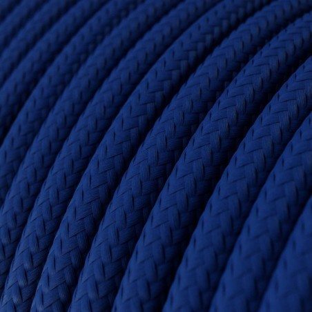 Câble décoratif textile homologué en mètres, couleur bleu marine.