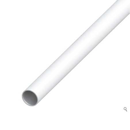 Tube métal blanc sans filetage diamètre 12mm