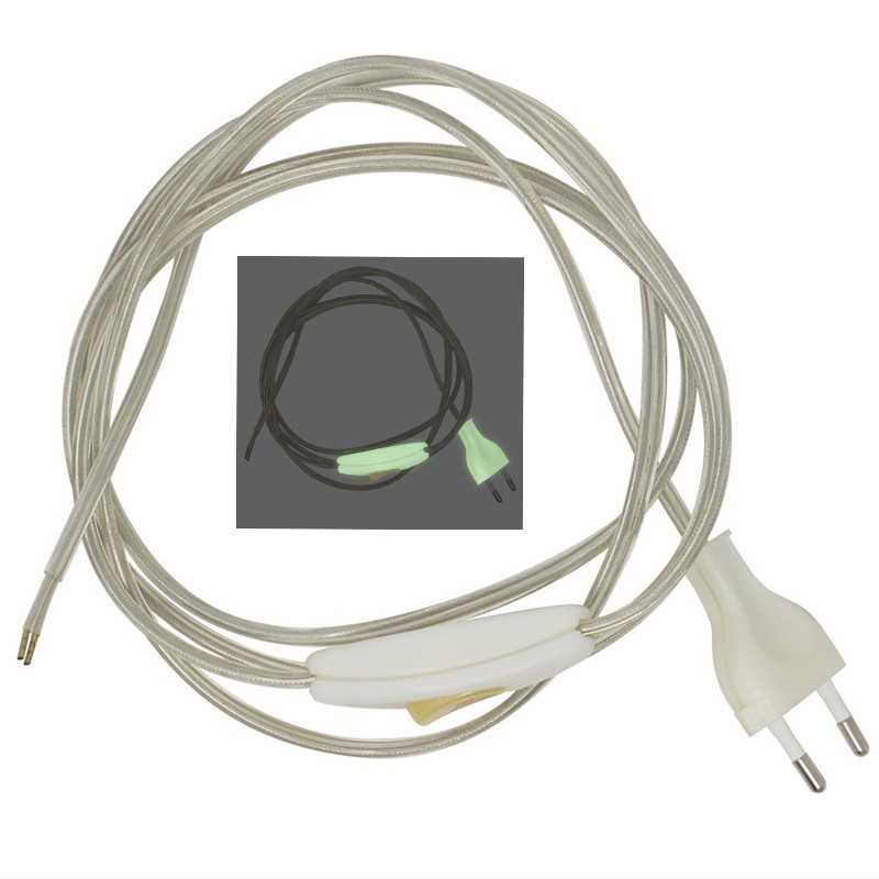 Connexion phosphorescente 200cm prise et interrupteur