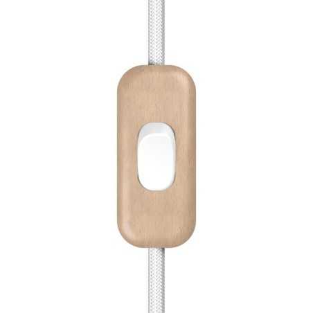 Interrupteur unipolaire switch couleur blanc et bois