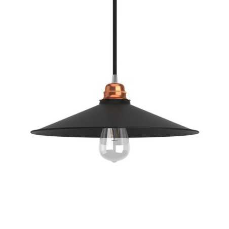 Abat-jour conique noir style industriel 300mm x 60mm
