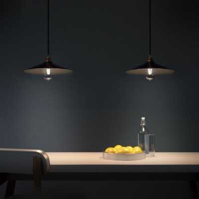 Abat-jour conique noir style industriel 300mm x 60mm