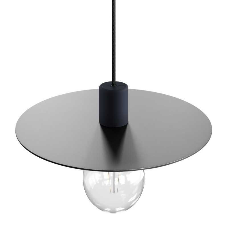 Abat-jour noire style minimaliste 400mm pour E27