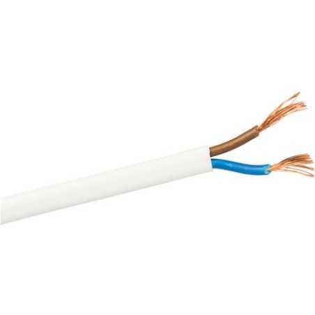 Câble plat blanc 2 x 0,50 mm2 PVC + PCV