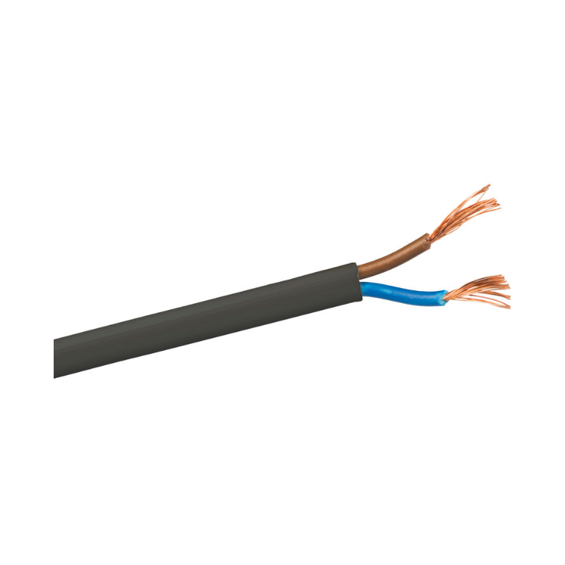 Câble plat noir 2 x 0,75 mm2 PVC + PCV - Câble électrique pour