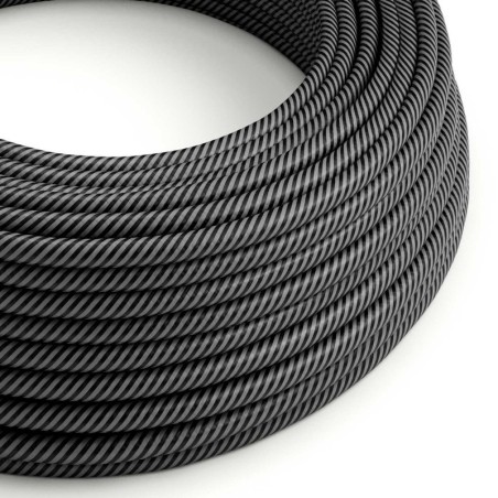 Câble décoratif textile à mètres  couleur graphite bicolore