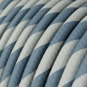 Câble décoratif textile à mètres  couleur bleu calme
