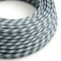 Câble décoratif textile à mètres  couleur bleu calme