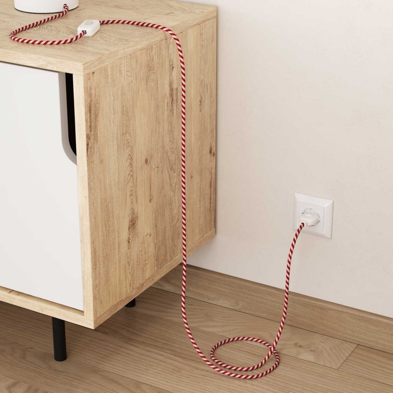Câble décoratif textile à mètres  couleur cirque rouge
