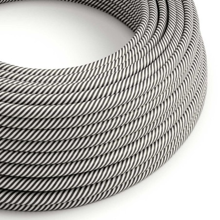 Câble décoratif textile à mètres  couleur zigzag gris