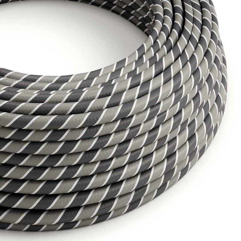 Câble décoratif textile à mètres  couleur multi gris