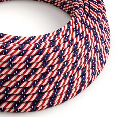 Câble décoratif textile à mètres  couleur USA