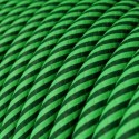 Câble décoratif textile à mètres  couleur vert jungle