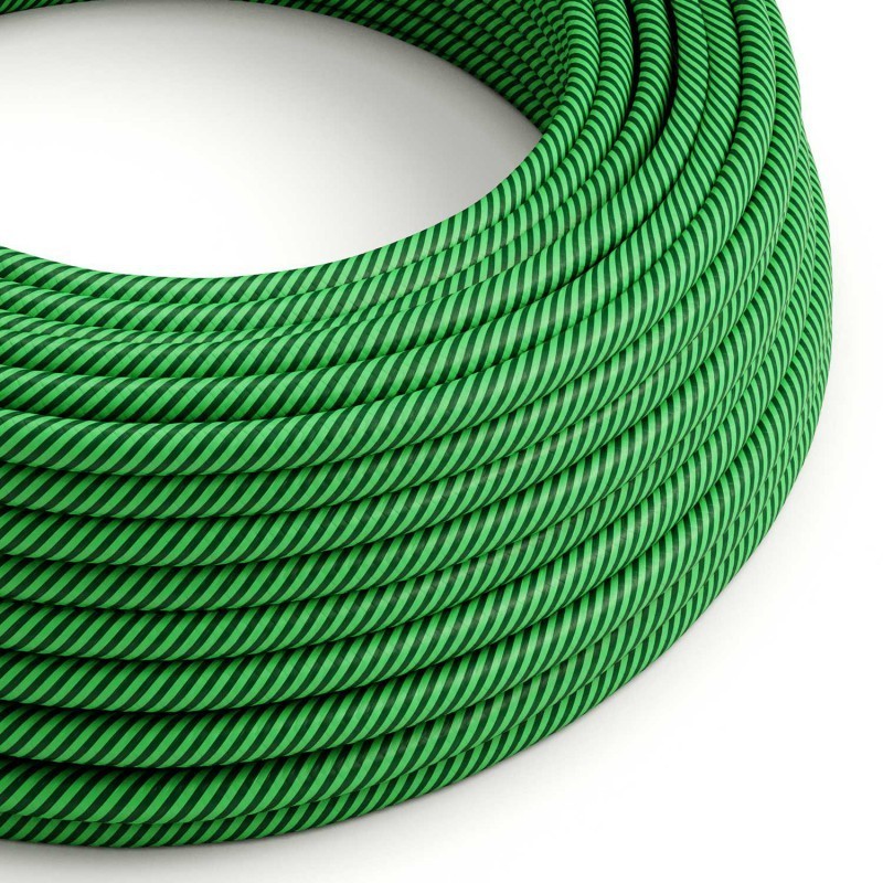 Câble décoratif textile à mètres  couleur vert jungle