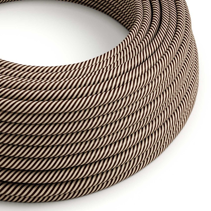 Câble décoratif textile à mètres  couleur marron du désert