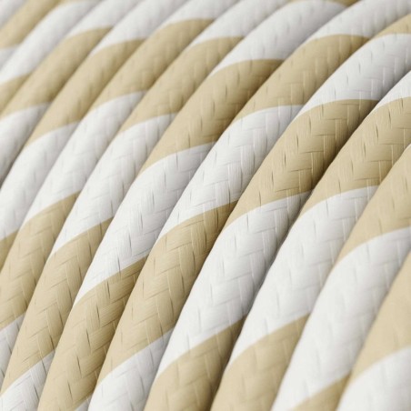 Câble décoratif textile à mètres  couleur vanille millésimée