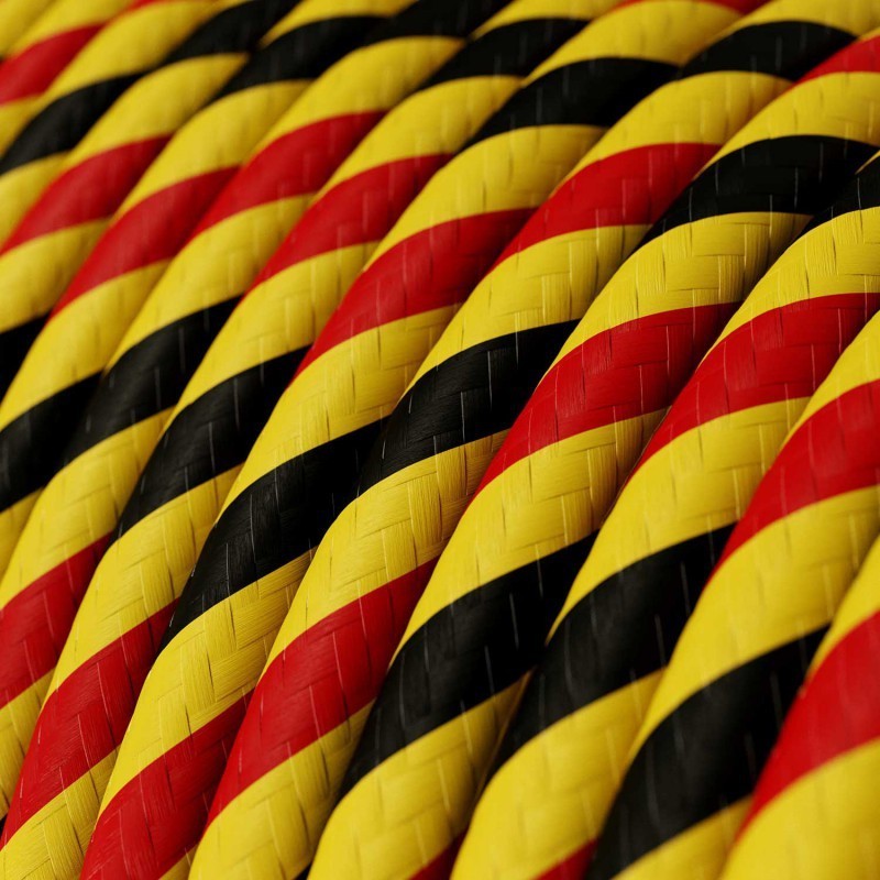 Câble décoratif textile à mètres  couleur belgium multico