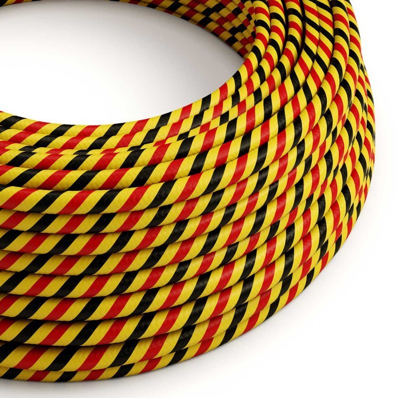 Câble décoratif textile à mètres  couleur belgium multico