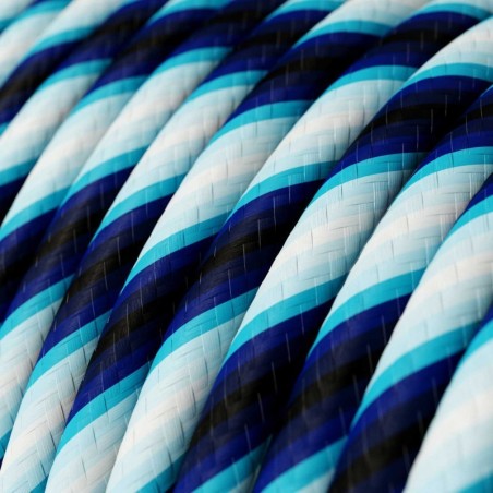 Câble décoratif textile à mètres  couleur marais bleu