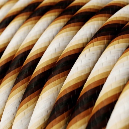 Câble décoratif textile à mètres  couleur marron vintage