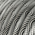 Câble décoratif textile à mètres  couleur labyrinthe noir