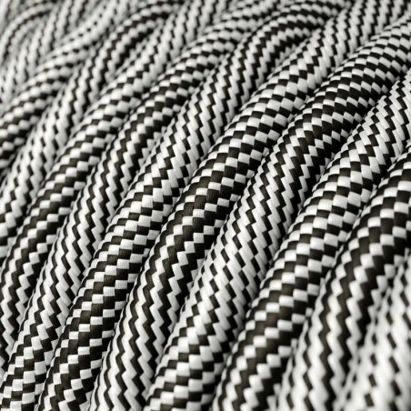 Câble décoratif textile à mètres  couleur labyrinthe noir