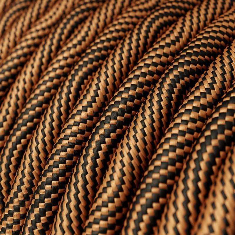 Câble décoratif textile à mètres couleur labyrinthe cuivre